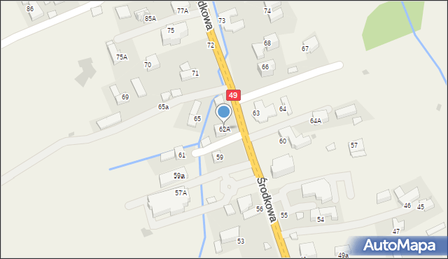 Białka Tatrzańska, Środkowa, 62A, mapa Białka Tatrzańska