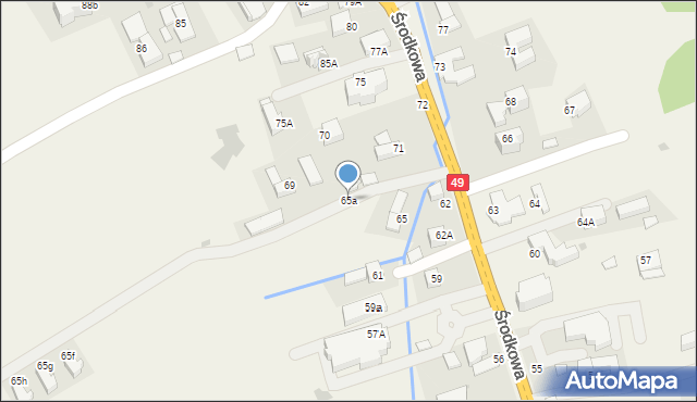 Białka Tatrzańska, Środkowa, 65a, mapa Białka Tatrzańska