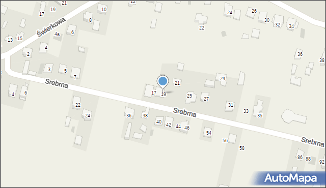 Białki, Srebrna, 19, mapa Białki