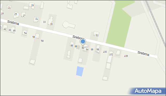 Białki, Srebrna, 92, mapa Białki