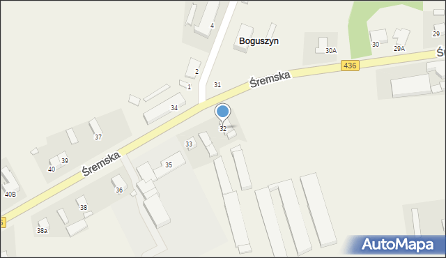 Boguszyn, Śremska, 32, mapa Boguszyn