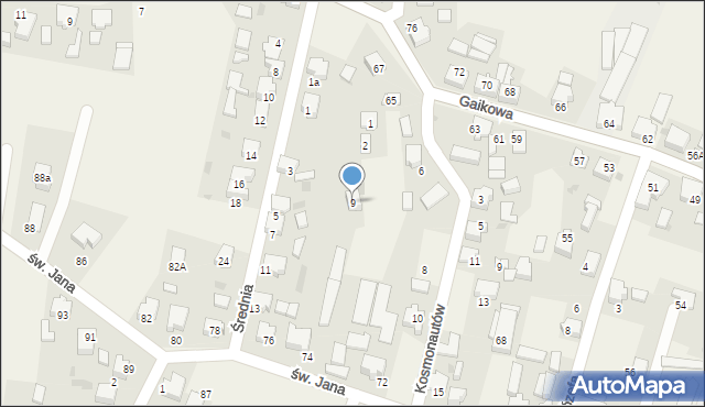 Bojszowy, Średnia, 9, mapa Bojszowy