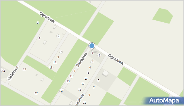 Borowa, Środkowa, 1, mapa Borowa