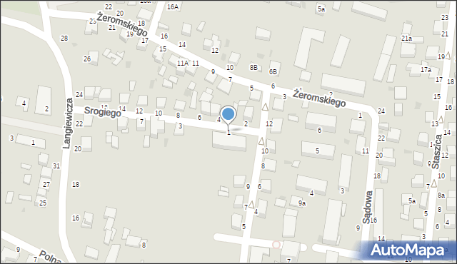 Busko-Zdrój, Srogiego, ppłk., 1, mapa Busko-Zdrój