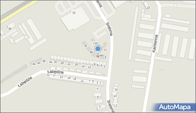 Bytom, Srebrna, 9a, mapa Bytomia