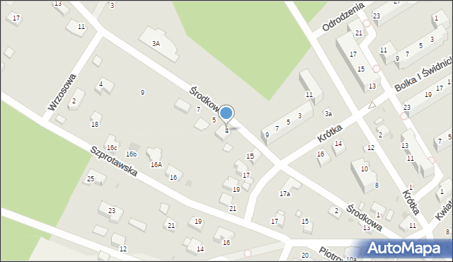 Chocianów, Środkowa, 4, mapa Chocianów