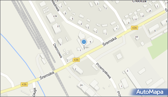 Chocicza, Śremska, 3, mapa Chocicza