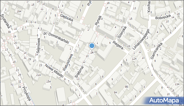 Cieszyn, Srebrna, 1A, mapa Cieszyna