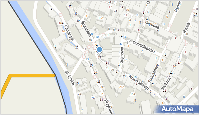 Cieszyn, Śrutarska, 18, mapa Cieszyna