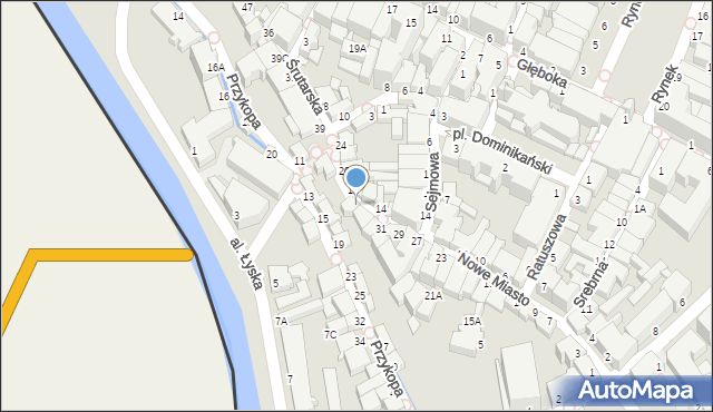 Cieszyn, Śrutarska, 35, mapa Cieszyna