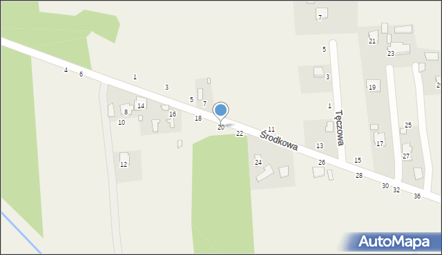 Cisie, Środkowa, 20, mapa Cisie