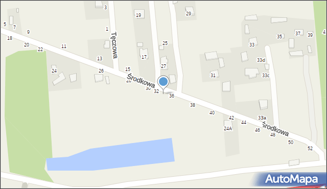 Cisie, Środkowa, 34, mapa Cisie