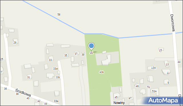 Cisie, Środkowa, 41, mapa Cisie