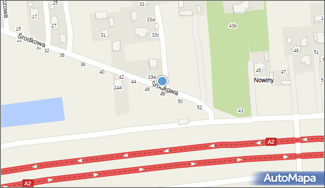 Cisie, Środkowa, 48, mapa Cisie