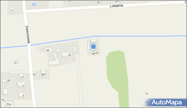 Cisie, Środkowa, 63, mapa Cisie