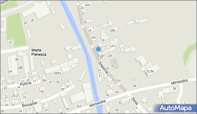 Częstochowa, Srebrna, 10b, mapa Częstochowy