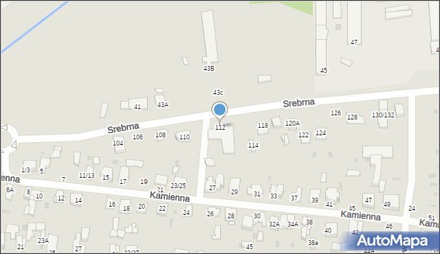 Częstochowa, Srebrna, 112, mapa Częstochowy