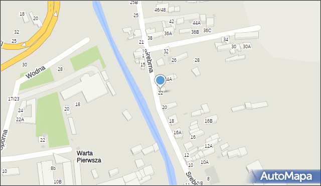 Częstochowa, Srebrna, 22, mapa Częstochowy