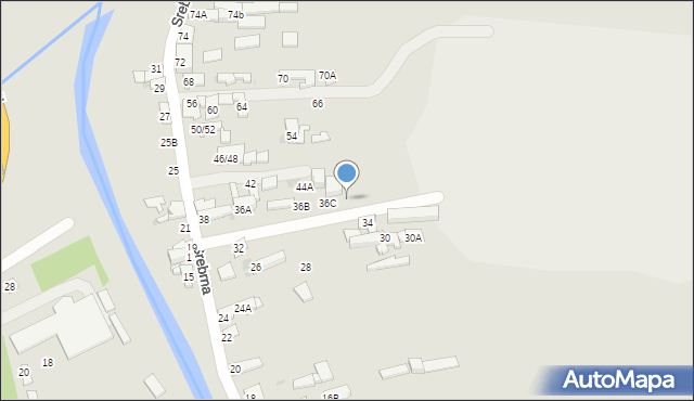 Częstochowa, Srebrna, 36D, mapa Częstochowy