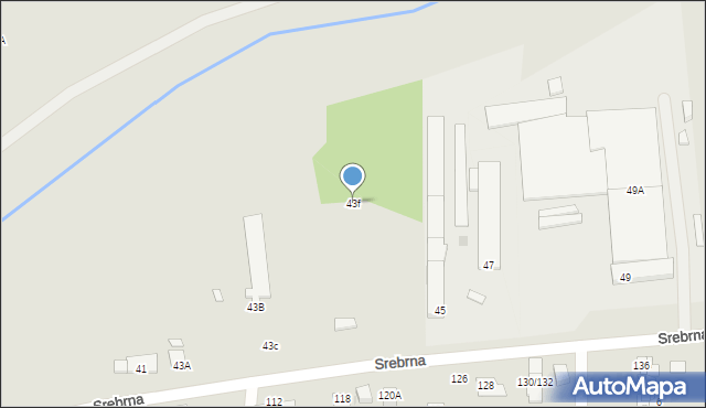 Częstochowa, Srebrna, 43f, mapa Częstochowy