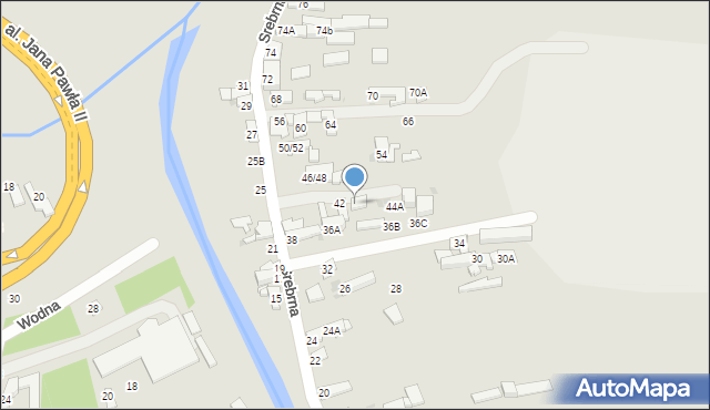 Częstochowa, Srebrna, 44, mapa Częstochowy