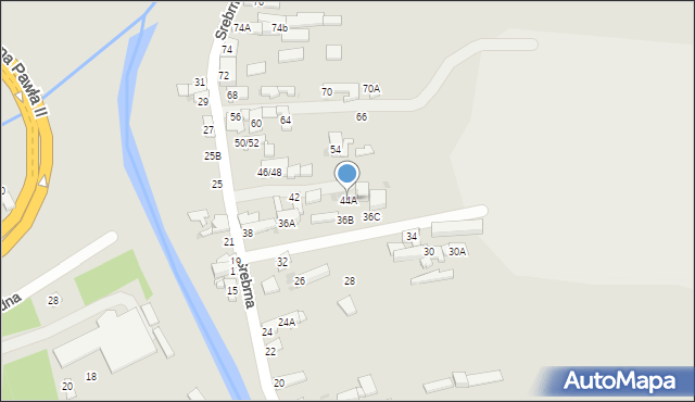 Częstochowa, Srebrna, 44A, mapa Częstochowy