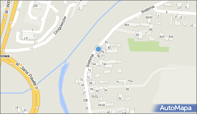 Częstochowa, Srebrna, 76, mapa Częstochowy