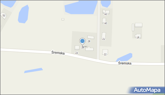 Dąbrowa, Śremska, 26, mapa Dąbrowa