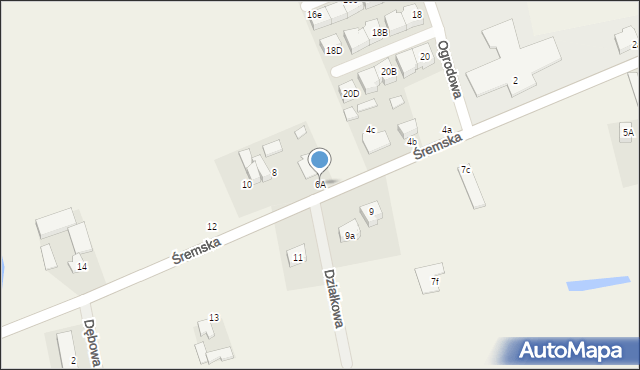 Dąbrowa, Śremska, 6B, mapa Dąbrowa