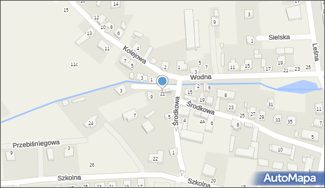 Dopiewiec, Środkowa, 11, mapa Dopiewiec