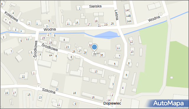 Dopiewiec, Środkowa, 33, mapa Dopiewiec