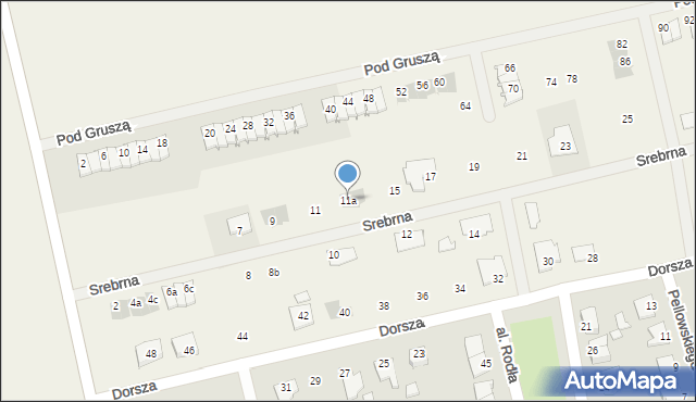 Dzierzążenko, Srebrna, 11a, mapa Dzierzążenko