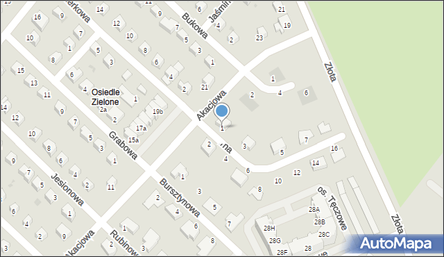 Dzierżoniów, Srebrna, 1, mapa Dzierżoniów