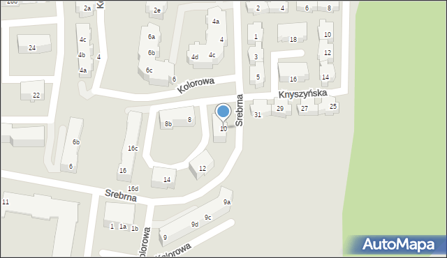 Gdańsk, Srebrna, 10, mapa Gdańska