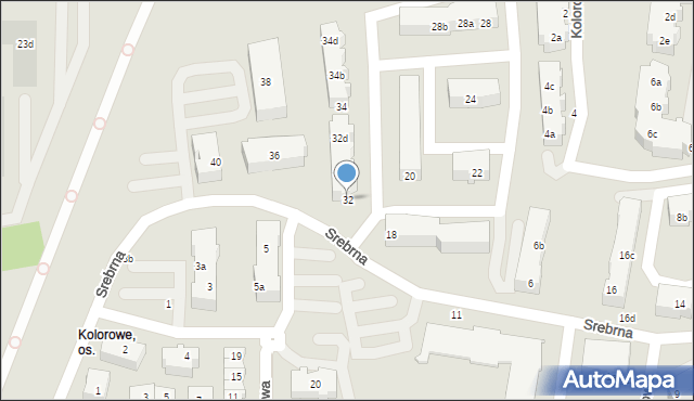 Gdańsk, Srebrna, 32, mapa Gdańska