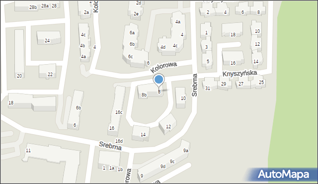 Gdańsk, Srebrna, 8, mapa Gdańska