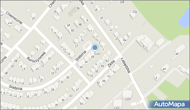 Gliwice, Srebrna, 50, mapa Gliwic