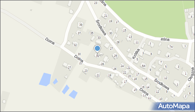 Głuchów, Środkowa, 31, mapa Głuchów