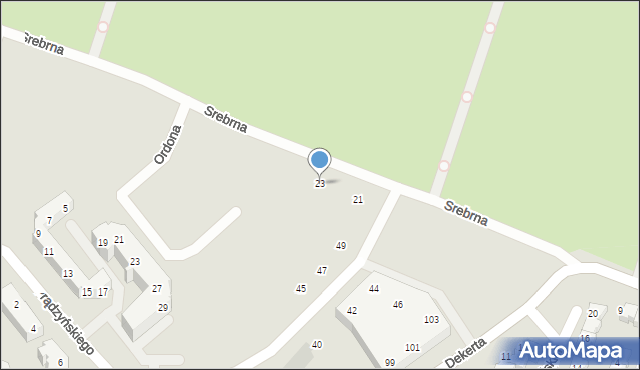 Gorzów Wielkopolski, Srebrna, 23, mapa Gorzów Wielkopolski