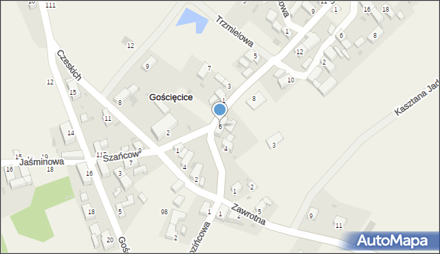 Gościęcice, Średnia, 6, mapa Gościęcice