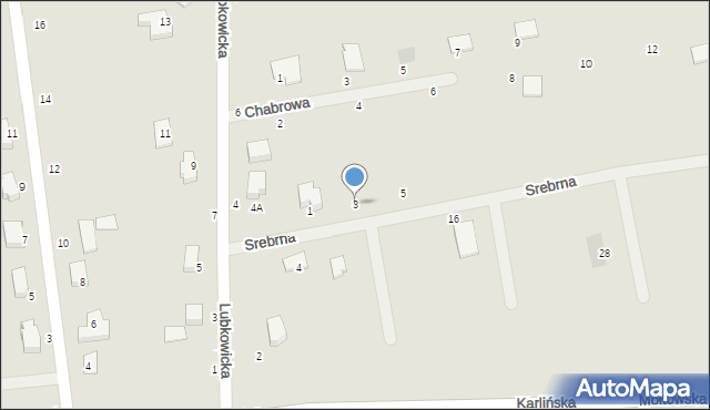 Gościno, Srebrna, 3, mapa Gościno