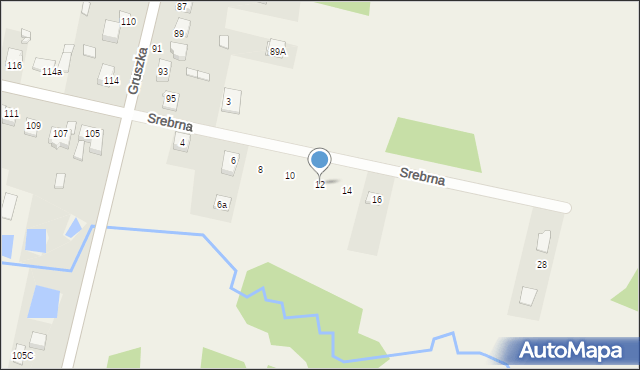 Gruszka, Srebrna, 12, mapa Gruszka