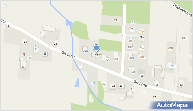 Huta Mazowszańska, Srebrna, 24, mapa Huta Mazowszańska