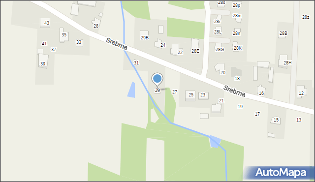 Huta Mazowszańska, Srebrna, 29, mapa Huta Mazowszańska