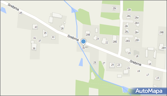 Huta Mazowszańska, Srebrna, 31, mapa Huta Mazowszańska