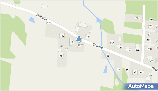 Huta Mazowszańska, Srebrna, 33, mapa Huta Mazowszańska