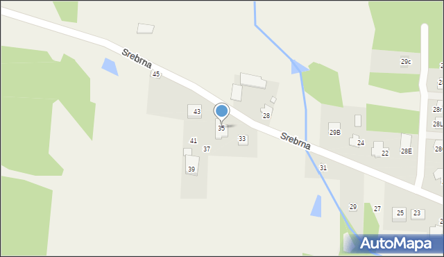 Huta Mazowszańska, Srebrna, 35, mapa Huta Mazowszańska