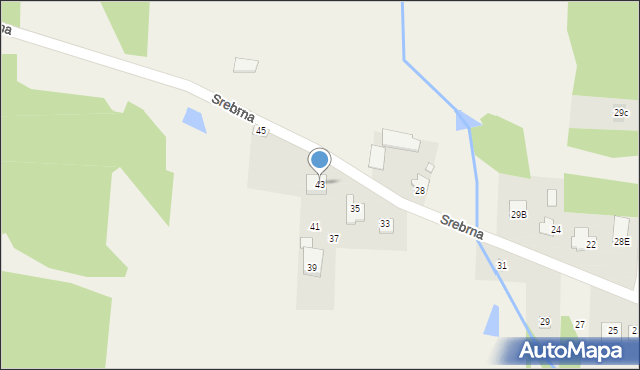Huta Mazowszańska, Srebrna, 43, mapa Huta Mazowszańska