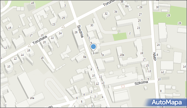 Inowrocław, Średnia, 7, mapa Inowrocławia