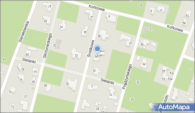 Izabelin C, Środkowa, 34/1, mapa Izabelin C